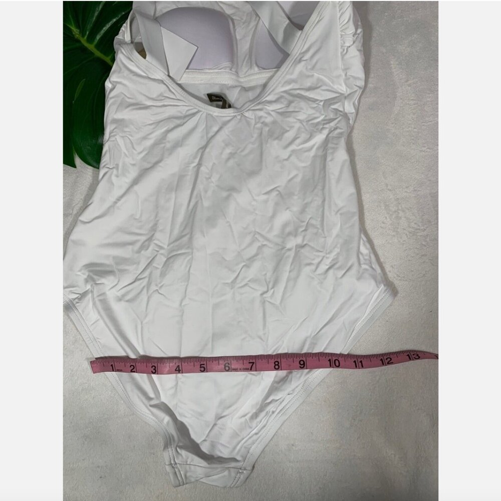 NWT Tommy Bahama Pearl‎ One Shoulder U Ring One Piece Swimsuit White [SZ 10 ] - Picture 8 of 10
